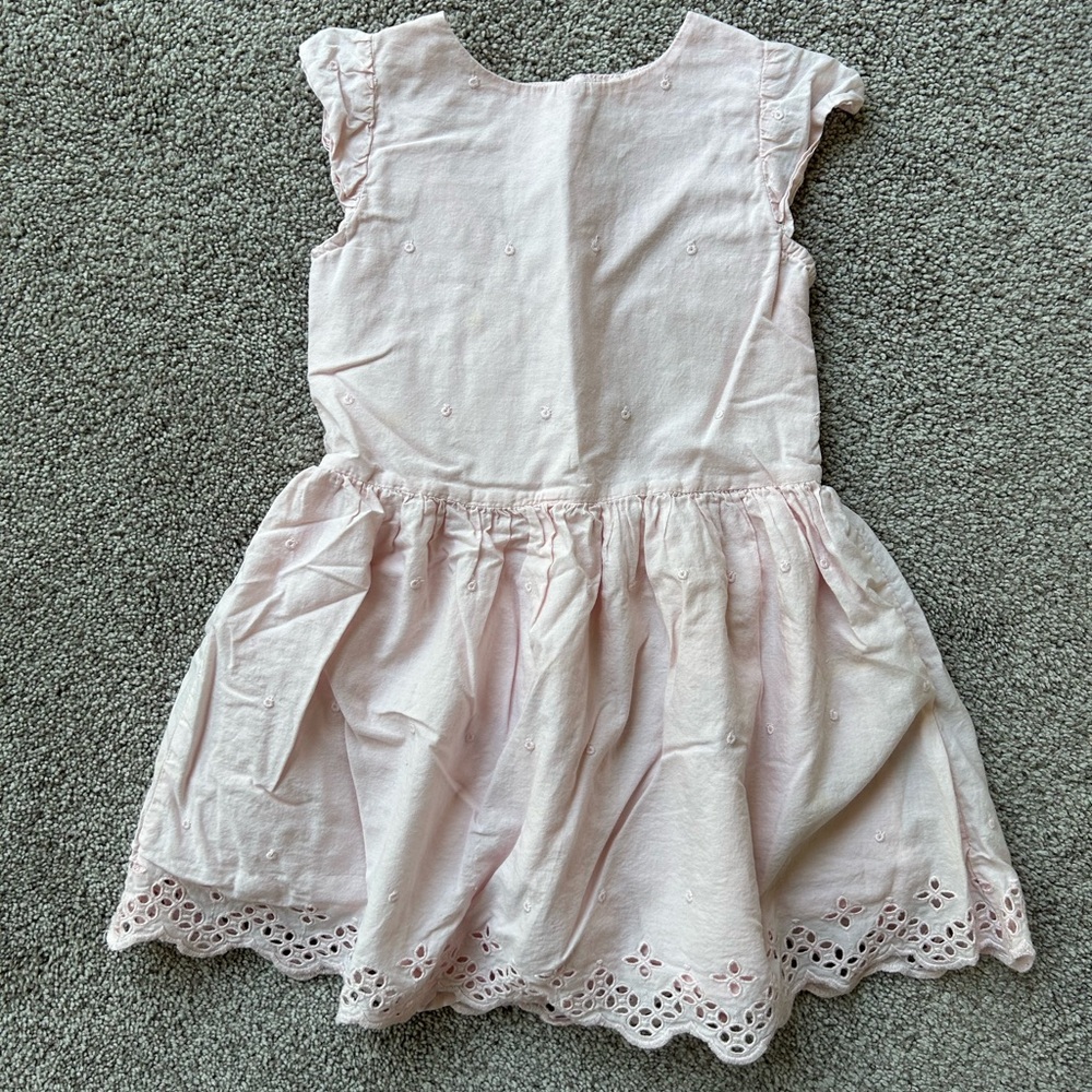 GAP Pink Flutter Sleeve Crew Neck Sundress